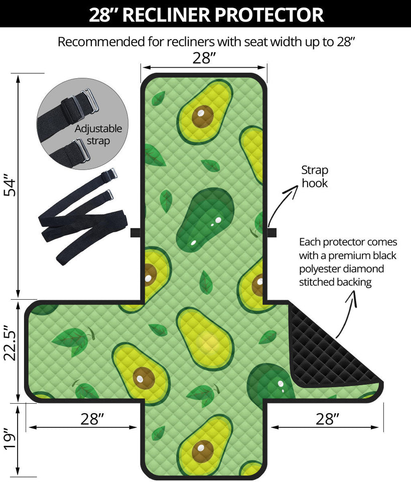 Avocado pattern green background Recliner Cover Protector