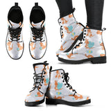 Cute Kangaroo Pattern Leather Boots