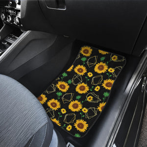 Sunflower Golden Polygonal Shapes Front Car Mats