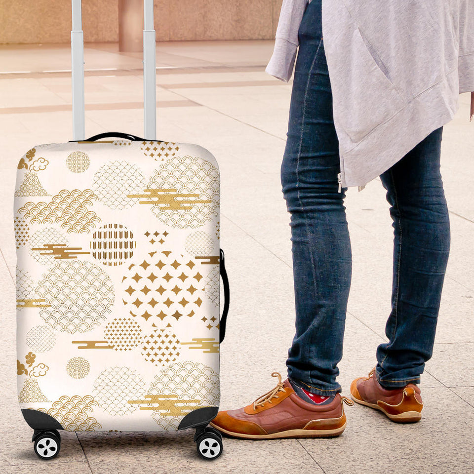 Beautiful Gold Japanese Pattern Luggage Covers