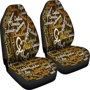 Custom-Made Holy Bible Books Brown Car Seat Cover