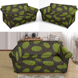 Hop Pattern Black Background Loveseat Couch Slipcover