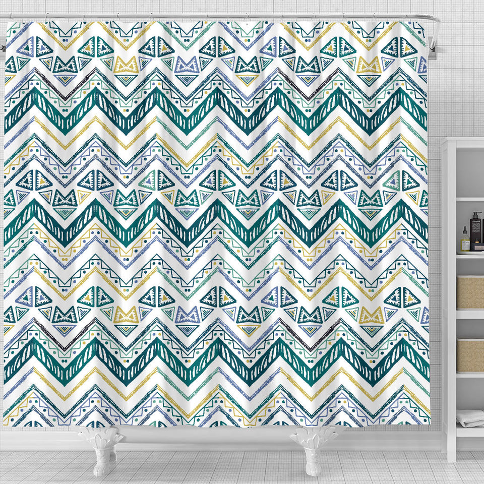 Zigzag  Chevron Paint Design Pattern Shower Curtain Fulfilled In US