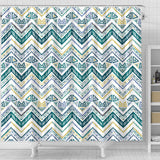 Zigzag  Chevron Paint Design Pattern Shower Curtain Fulfilled In US