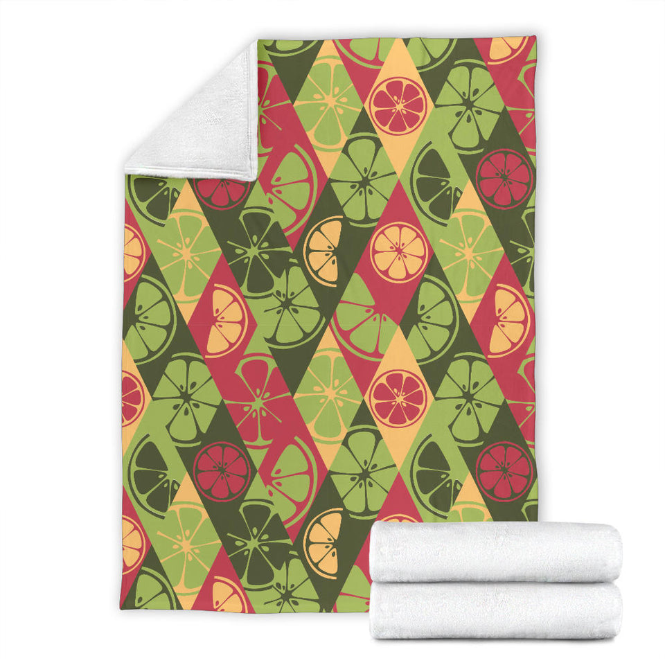 Cool Geometric Lime Pattern Premium Blanket