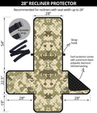 Light Green camo camouflage pattern Recliner Cover Protector