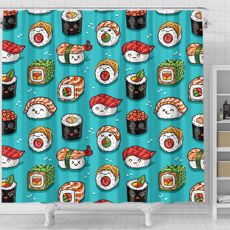 Cute Sushi Pattern Shower Curtain Fulfilled In US