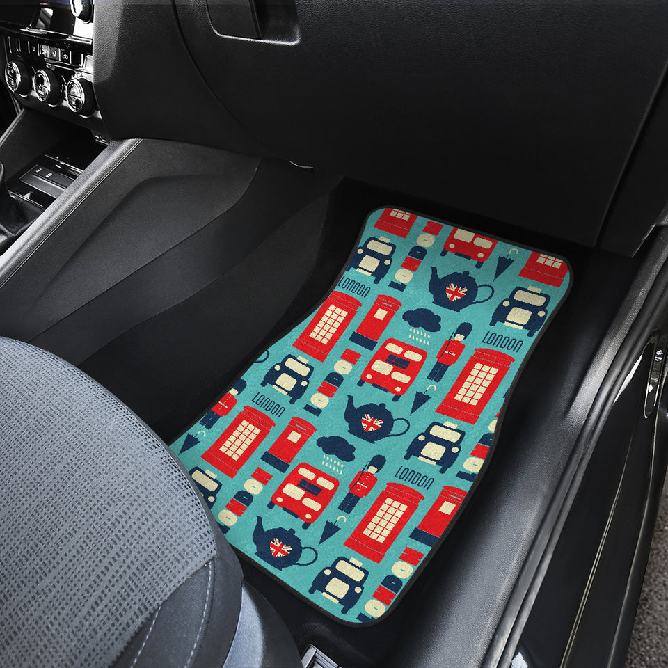 British Pattern Print Design 04 Front and Back Car Mats