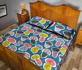 Colorful mushroom design pattern Quilt Bed Set