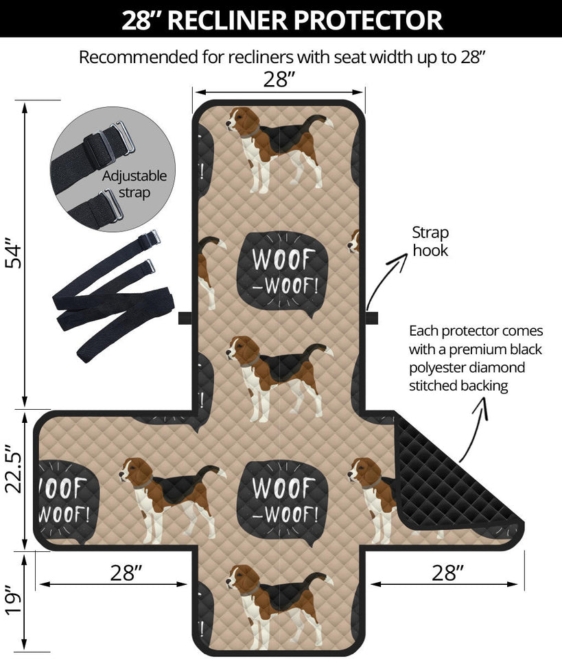 Beagle pattern Recliner Cover Protector