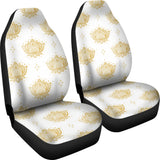 Gold Ornamental Lotue Waterlily Symbol Pattern Universal Fit Car Seat Covers