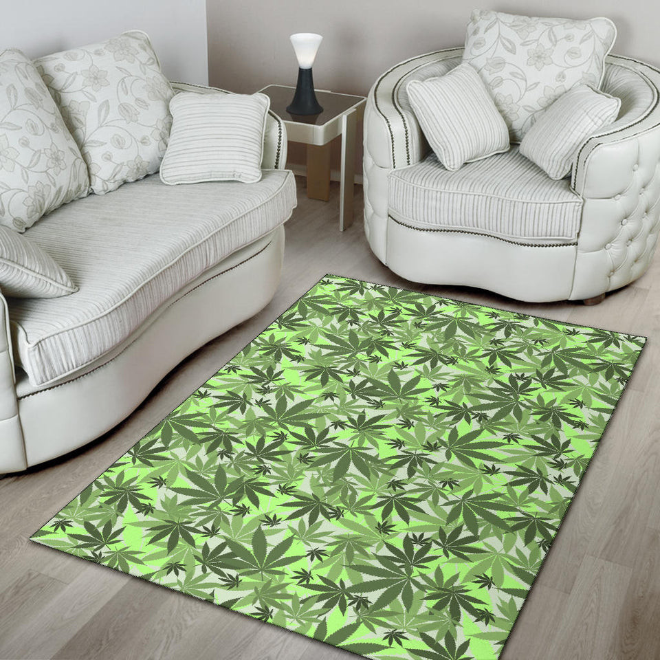 Canabis Marijuana Weed Pattern Print Design 01 Area Rug
