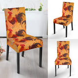 Red Rooster Chicken Cock Pattern Dining Chair Slipcover
