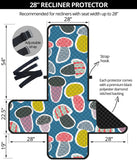 Colorful mushroom design pattern Recliner Cover Protector