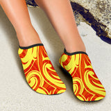 Fire Flame Design Pattern Aqua Shoes