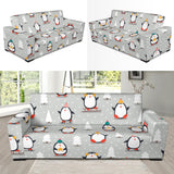 Cute Penguin Christmas Pattern Sofa Slipcover