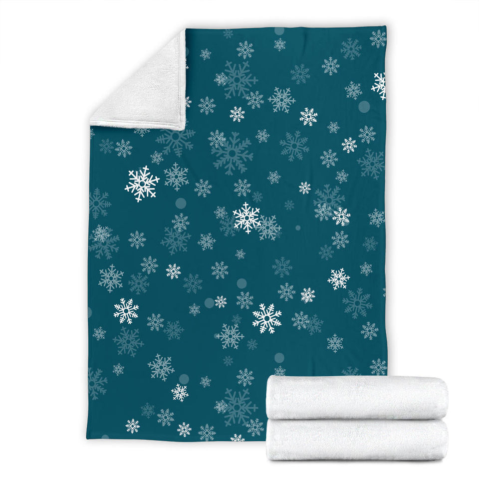 Snowflake Pattern Dark Background Premium Blanket