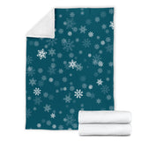 Snowflake Pattern Dark Background Premium Blanket