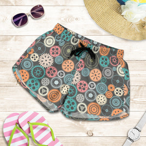Gear Pattern Print Design 05 Women Shorts