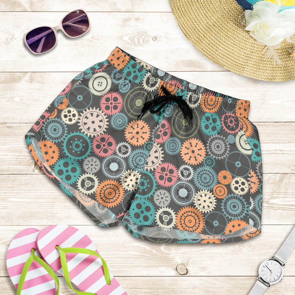 Gear Pattern Print Design 05 Women Shorts