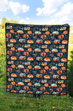 Camper Van Pattern Print Design 05 Premium Quilt