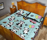 Cute baby panda pattern Quilt Bed Set
