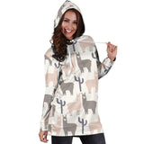 Llama Alpaca Pattern Women'S Hoodie Dress