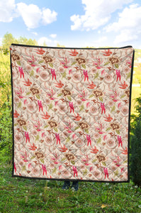 Swallow Pattern Print Design 01 Premium Quilt