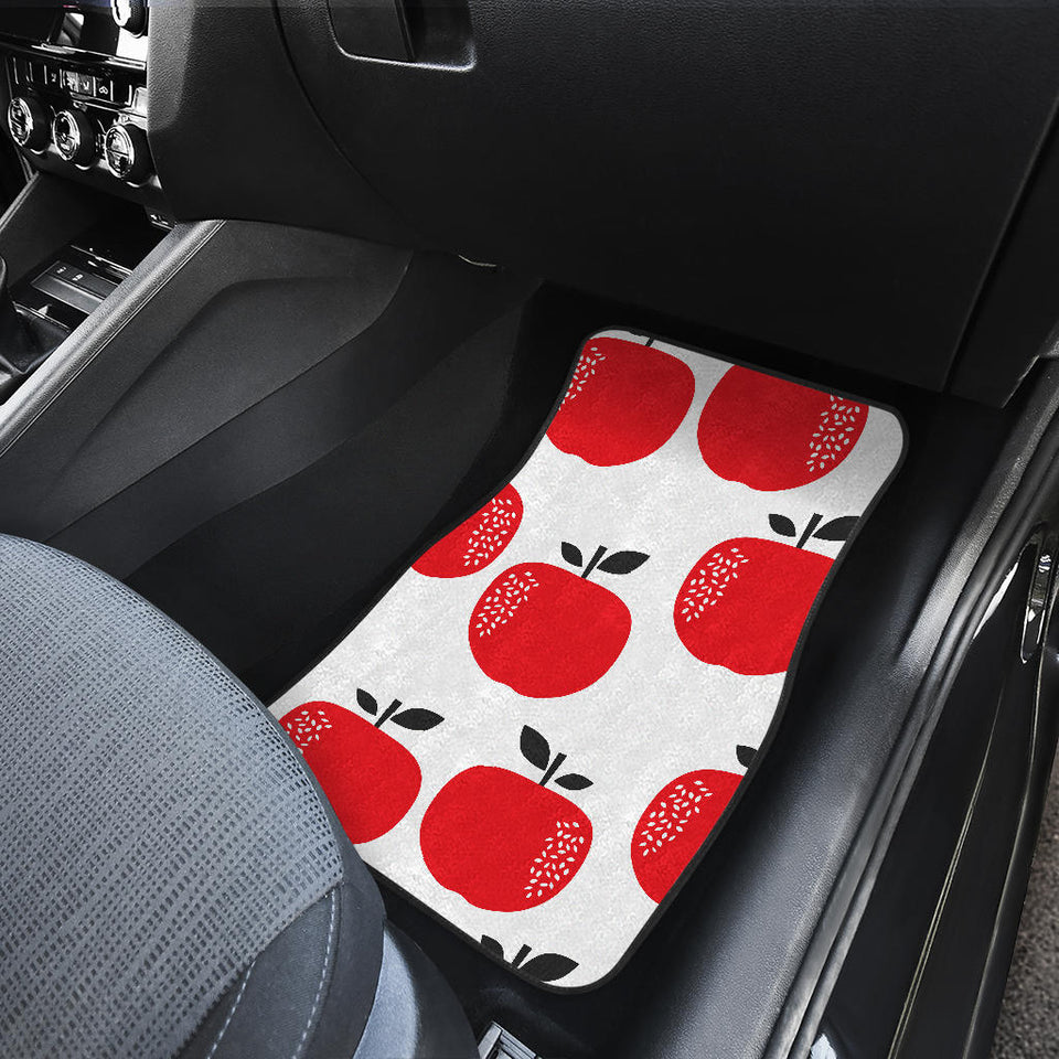 Red Apples White Background Front And Back Car Mats