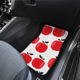 Red Apples White Background Front And Back Car Mats