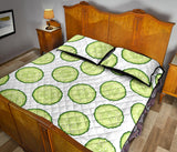 Cucumber slices pattern Quilt Bed Set