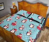Cute penguin christmas  design pattern Quilt Bed Set