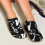 Saxophone Music Notes Treble Clef Black White Theme Aqua Shoes