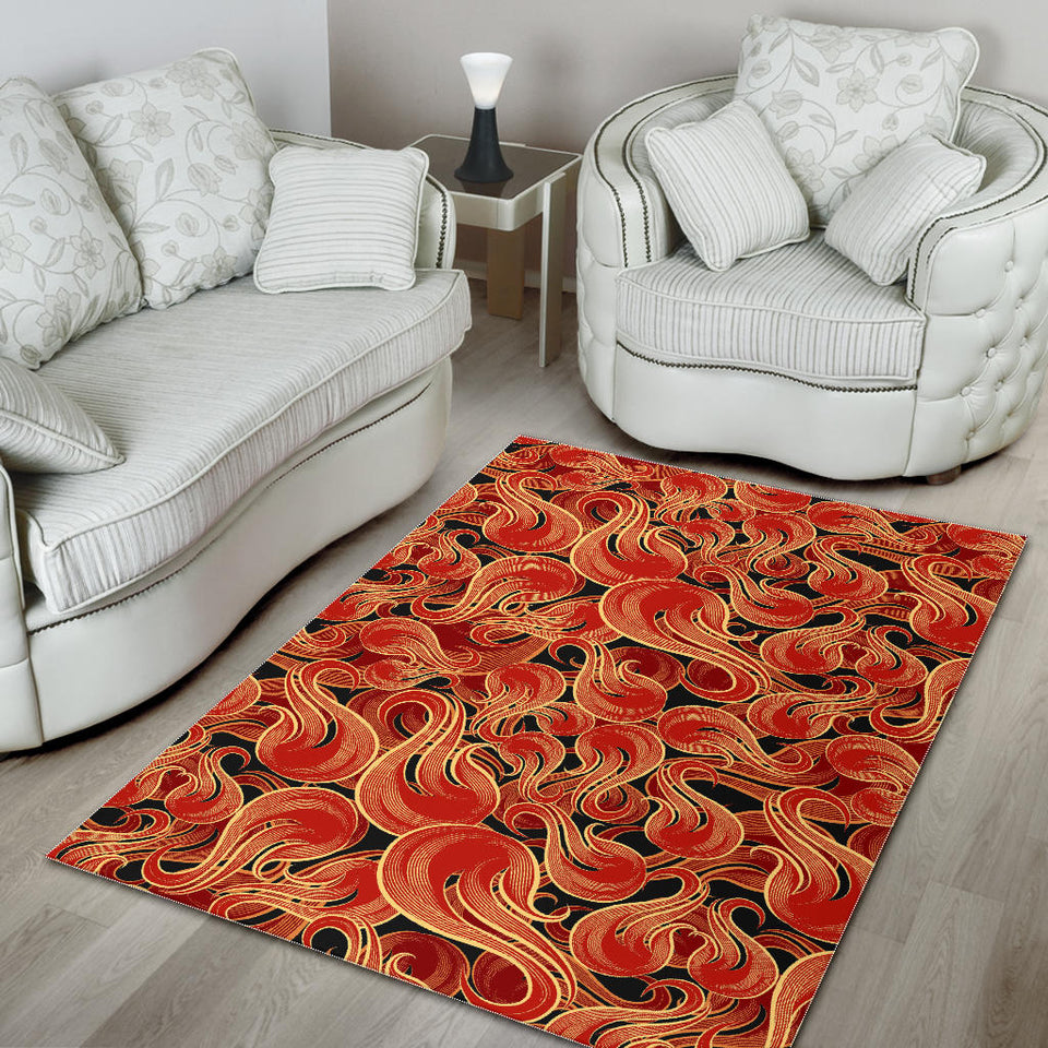 Fire Flame Pattern Area Rug