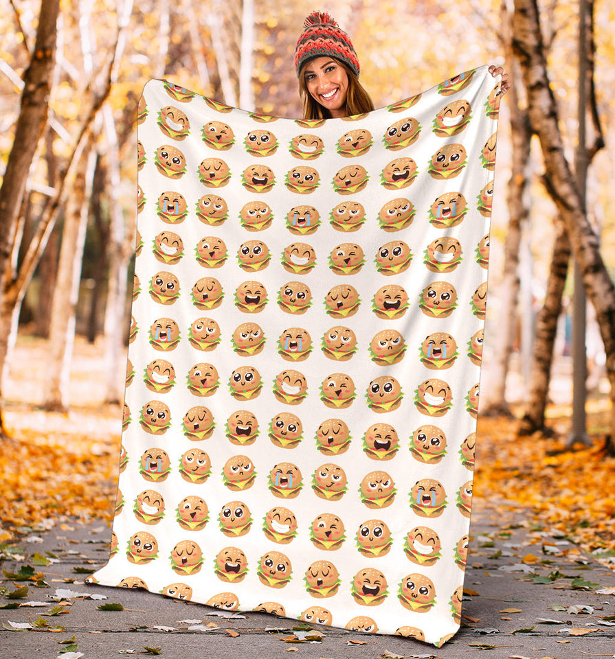 Hamburger Pattern Print Design 04 Premium Blanket