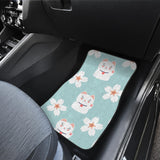 Maneki Neko Lucky Cat Sakura Front And Back Car Mats