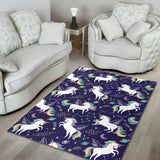 Hand Drawn Cute Unicorn Star Planet Area Rug