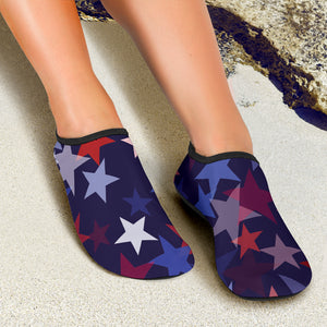 Red Blue Star Pattern Aqua Shoes