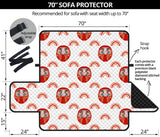 Daruma japanese wooden doll design pattern Sofa Cover Protector