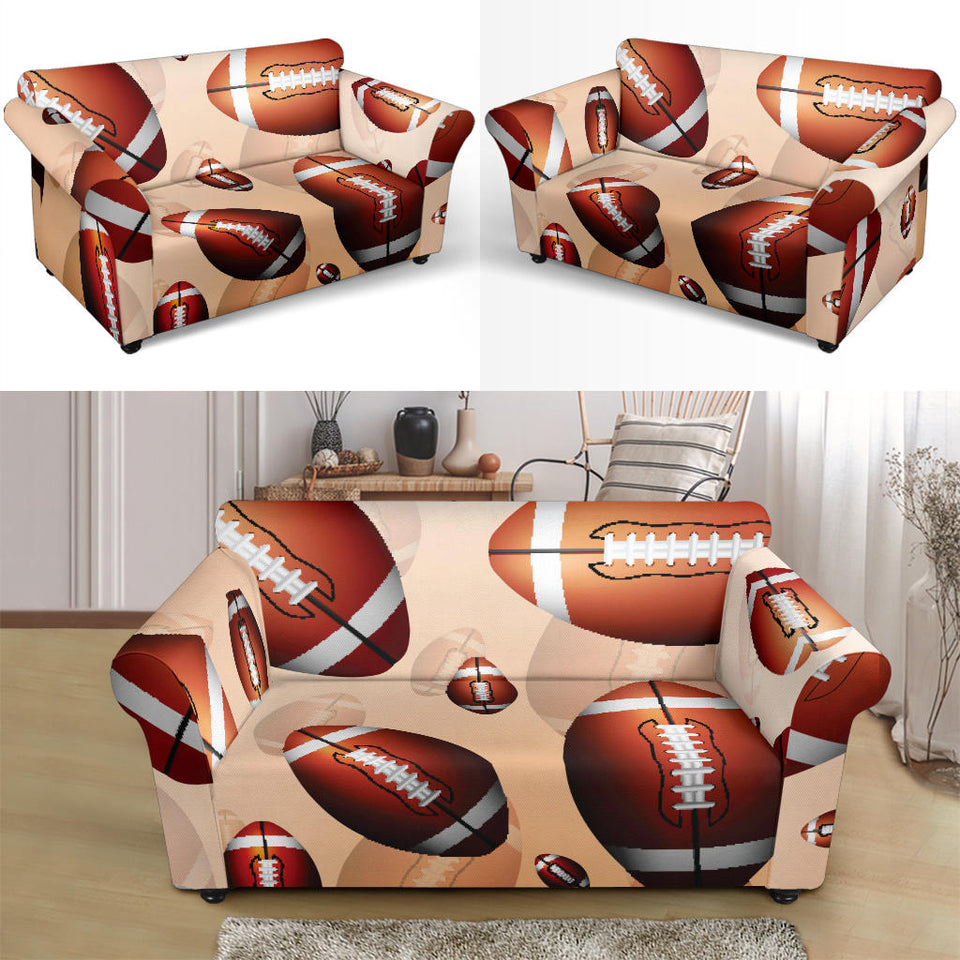 American Football Ball Design Pattern Loveseat Couch Slipcover