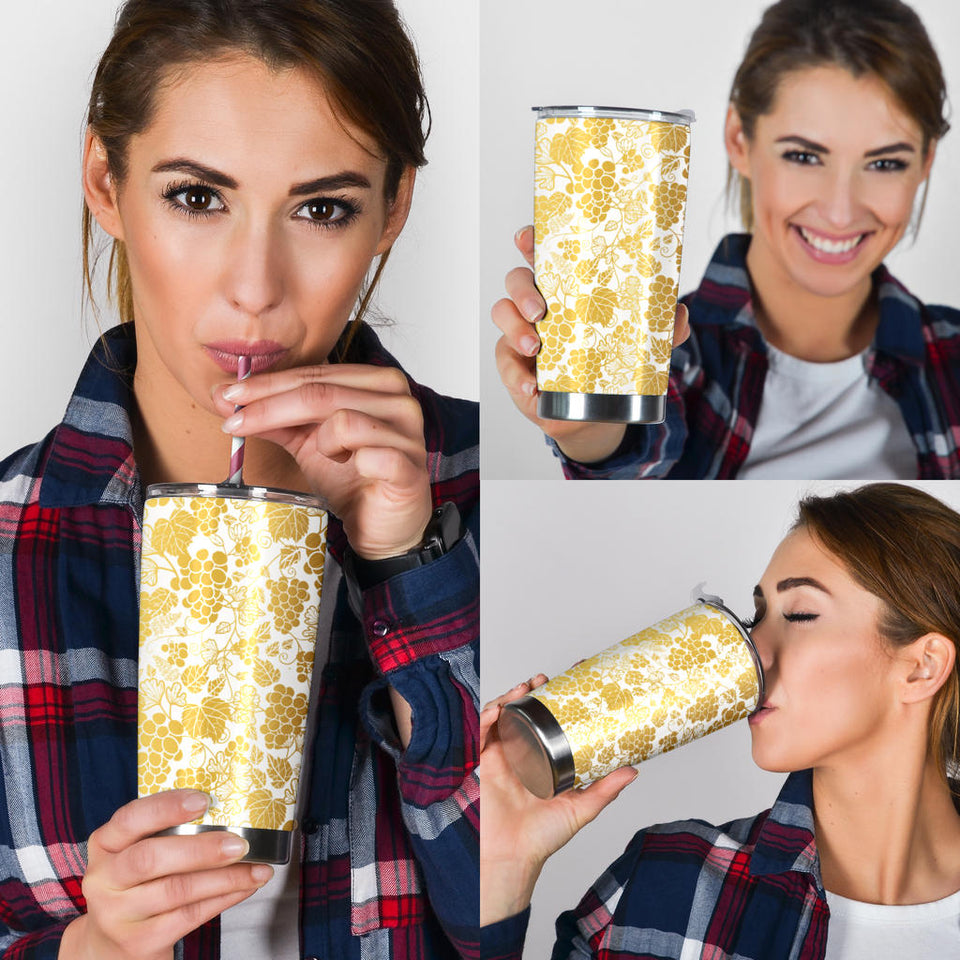 Gold Grape Pattern Tumbler
