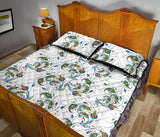 Peacock feather pattern Quilt Bed Set