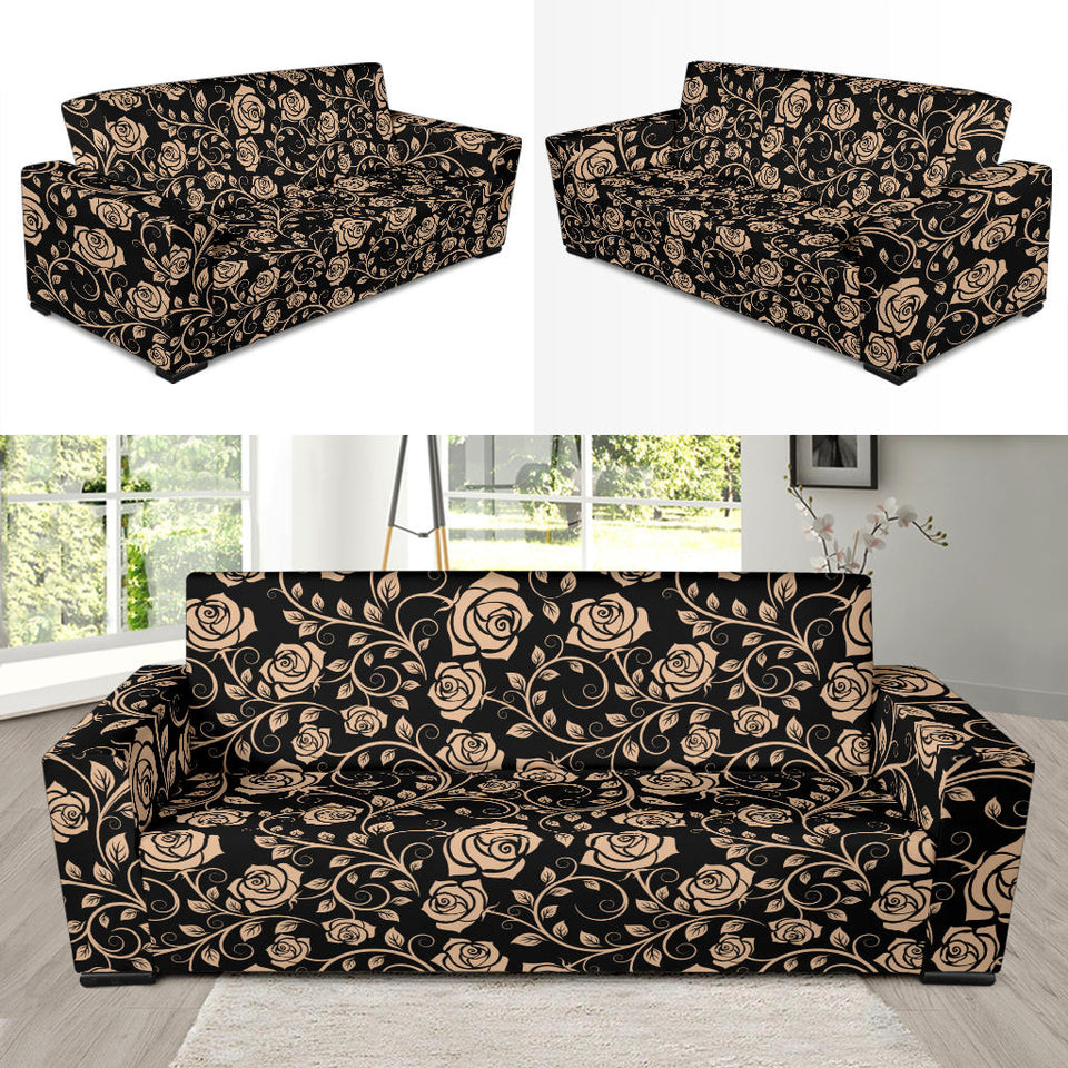 Rose Pattern Print Design 04  Sofa Slipcover