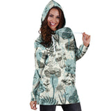 Dragonfly Butterfly Plants Insect Flower Vintage Style Pattern Women'S Hoodie Dress