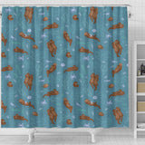 Sea Otters Pattern Shower Curtain Fulfilled In US