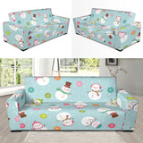 Cute Snowman Snowflake Pattern Sofa Slipcover