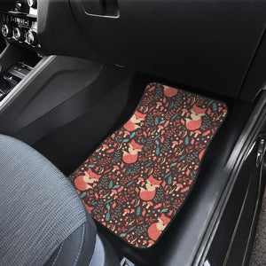 Fox Leaves Mushroom Pattern Front Car Mats