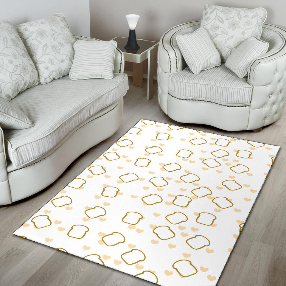 Bread Toast Pattern Print Design 01 Area Rug