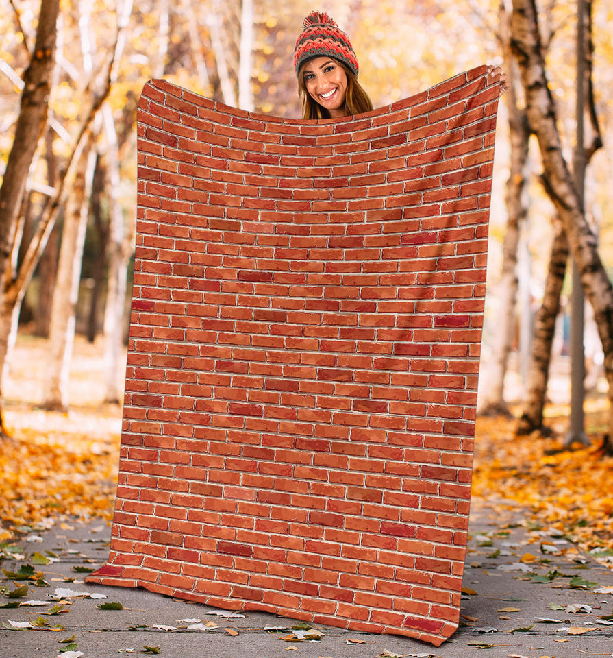 Brick Printed Pattern Print Design 03 Premium Blanket
