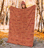 Brick Printed Pattern Print Design 03 Premium Blanket